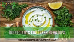 ingredients for fresh herb dips