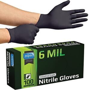 Inspire Black Nitrile Gloves HEAVY B0C3SSXL4K