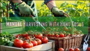 manual harvesting with hand tools