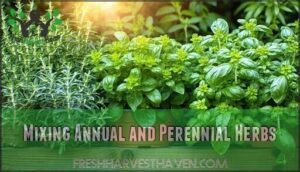 mixing annual and perennial herbs