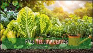 pale yellow leaves