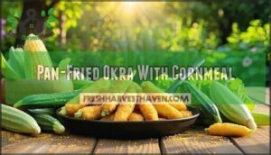 pan-fried okra with cornmeal