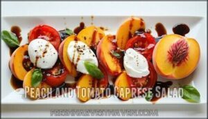 peach and tomato caprese salad