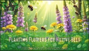 planting flowers for native bees