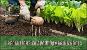 precautions to avoid damaging roots