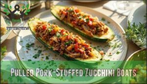 pulled pork-stuffed zucchini boats