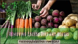 removing excess dirt and debris