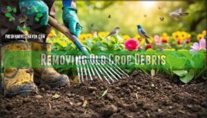 removing old crop debris