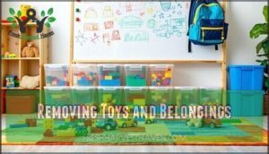 removing toys and belongings