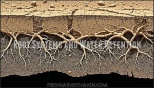 root systems and water retention