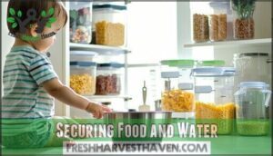 securing food and water