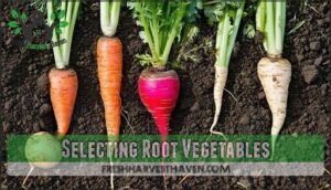selecting root vegetables