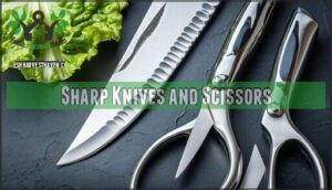 sharp knives and scissors