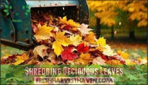 shredding deciduous leaves