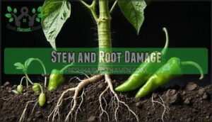 stem and root damage