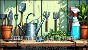 sterilized tools and equipment