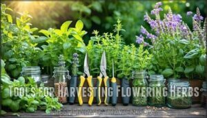 tools for harvesting flowering herbs