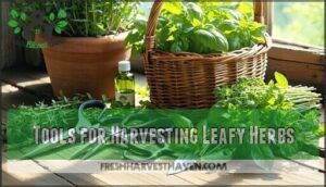 tools for harvesting leafy herbs