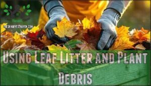 using leaf litter and plant debris