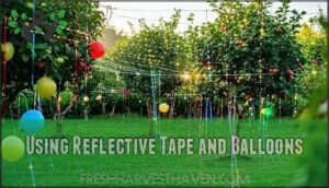 using reflective tape and balloons