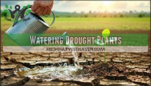 watering drought plants
