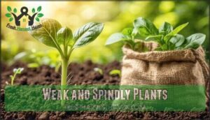 weak and spindly plants
