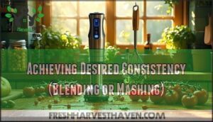 achieving desired consistency (blending or mashing)