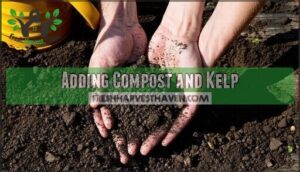 adding compost and kelp