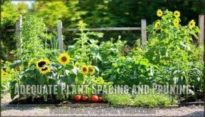 adequate plant spacing and pruning