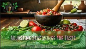 adjusting seasonings for taste
