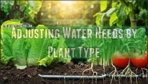 adjusting water needs by plant type
