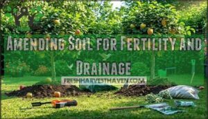 amending soil for fertility and drainage