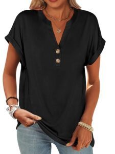 ANRABESS Womens Short Sleeve Henley B0DJJPN62D