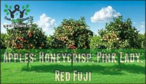 apples: honeycrisp, pink lady, red fuji