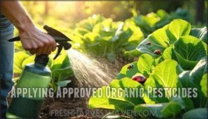 applying approved organic pesticides