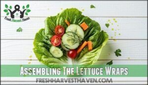 assembling the lettuce wraps