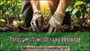 assessing sunlight and drainage