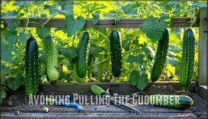 avoiding pulling the cucumber