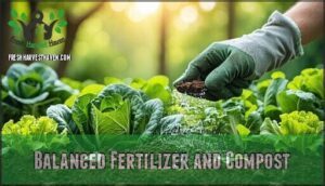 balanced fertilizer and compost