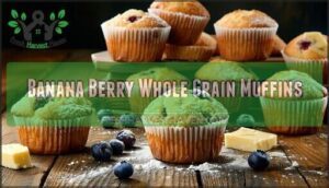 banana berry whole grain muffins