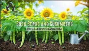bush beans and cucumbers