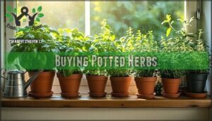 buying potted herbs