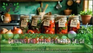 canning and storing garden salsa