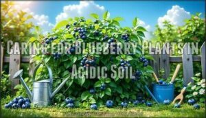 caring for blueberry plants in acidic soil