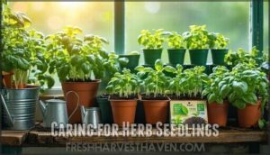 caring for herb seedlings