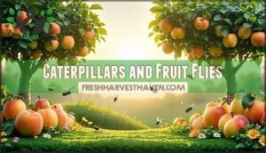 caterpillars and fruit flies