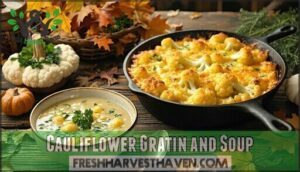 cauliflower gratin and soup