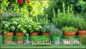 choosing container size and material
