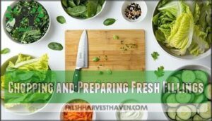 chopping and preparing fresh fillings