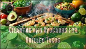 cilantro and avocados for grilled tacos